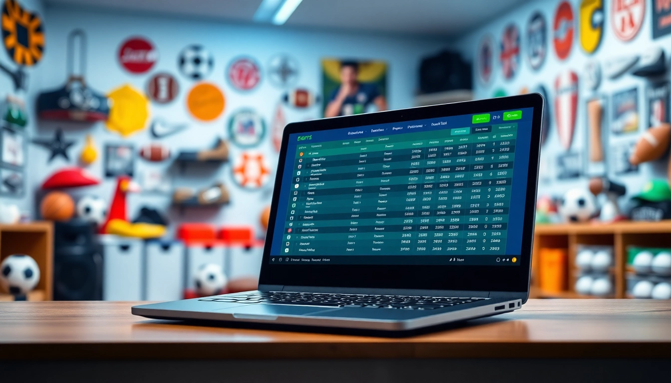 Mise en avant des meilleurs site de paris sportifs sur une interface moderne d'ordinateur.